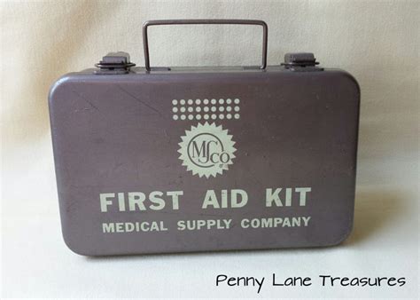 vintage metal val medical box|Vintage Medical Supply Company Metal Box First Aid Kit .